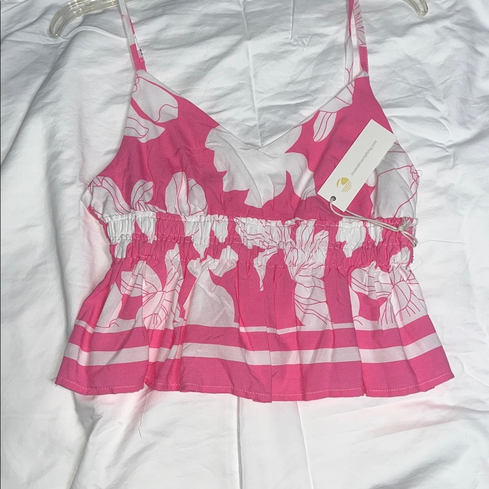 Ocean Drive Pink Floral Top